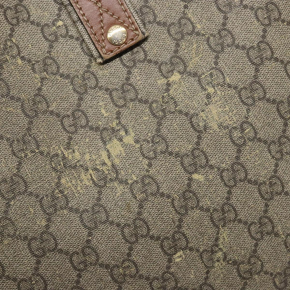 GUCCI GG Supreme Web Sherry Line Tote Bag PVC Beige Red 211134 Auth gh538