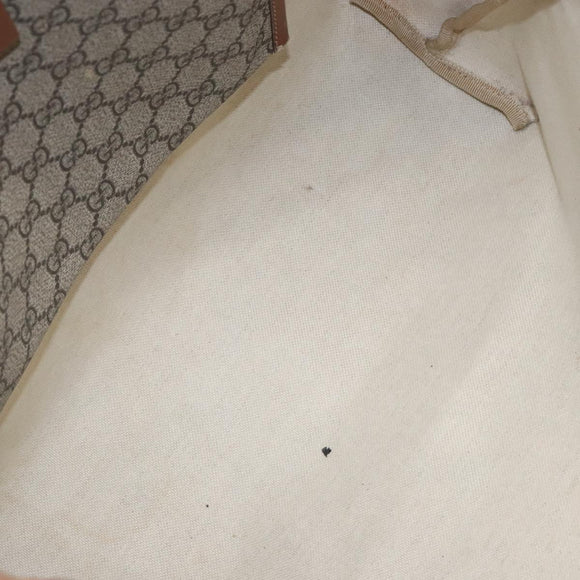 GUCCI GG Supreme Web Sherry Line Tote Bag PVC Beige Red 211134 Auth gh538