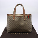 GUCCI GG Supreme Web Sherry Line Tote Bag PVC Beige Red 211134 Auth gh538-12
