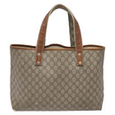 GUCCI GG Supreme Web Sherry Line Tote Bag PVC Beige Red 211134 Auth gh538-2