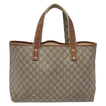 GUCCI GG Supreme Web Sherry Line Tote Bag PVC Beige Red 211134 Auth gh538 - 0