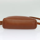 GUCCI Shoulder Bag Leather Brown Gold Auth gh539-10