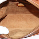 GUCCI Shoulder Bag Leather Brown Gold Auth gh539-16