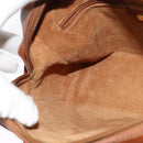 GUCCI Shoulder Bag Leather Brown Gold Auth gh539-18