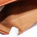 GUCCI Shoulder Bag Leather Brown Gold Auth gh539-20