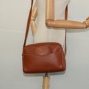 GUCCI Shoulder Bag Leather Brown Gold Auth gh539-22