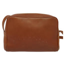 GUCCI Shoulder Bag Leather Brown Gold Auth gh539-3