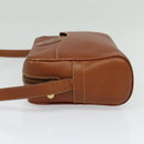GUCCI Shoulder Bag Leather Brown Gold Auth gh539-4