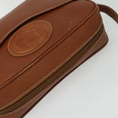 GUCCI Shoulder Bag Leather Brown Gold Auth gh539-6