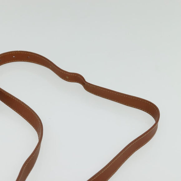 GUCCI Shoulder Bag Leather Brown Gold Auth gh539