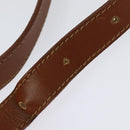 GUCCI Shoulder Bag Leather Brown Gold Auth gh539-9