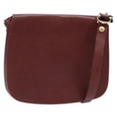 CARTIER Must Line Shoulder Bag Leather Bordeaux Gold Auth gh540-1