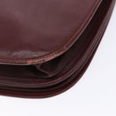 CARTIER Must Line Shoulder Bag Leather Bordeaux Gold Auth gh540-12