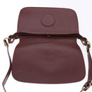CARTIER Must Line Shoulder Bag Leather Bordeaux Gold Auth gh540-15