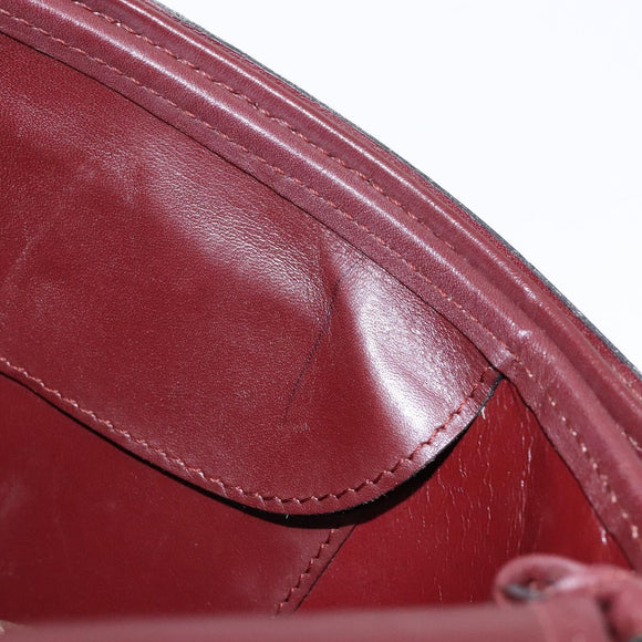 CARTIER Must Line Shoulder Bag Leather Bordeaux Gold Auth gh540