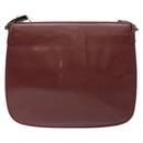 CARTIER Must Line Shoulder Bag Leather Bordeaux Gold Auth gh540-3