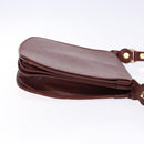CARTIER Must Line Shoulder Bag Leather Bordeaux Gold Auth gh540-4