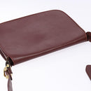 CARTIER Must Line Shoulder Bag Leather Bordeaux Gold Auth gh540-6