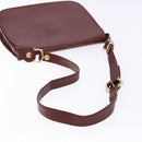 CARTIER Must Line Shoulder Bag Leather Bordeaux Gold Auth gh540-7
