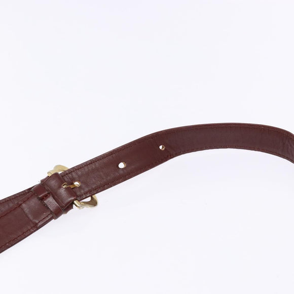 CARTIER Must Line Shoulder Bag Leather Bordeaux Gold Auth gh540