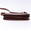 CARTIER Must Line Shoulder Bag Leather Bordeaux Gold Auth gh540-9