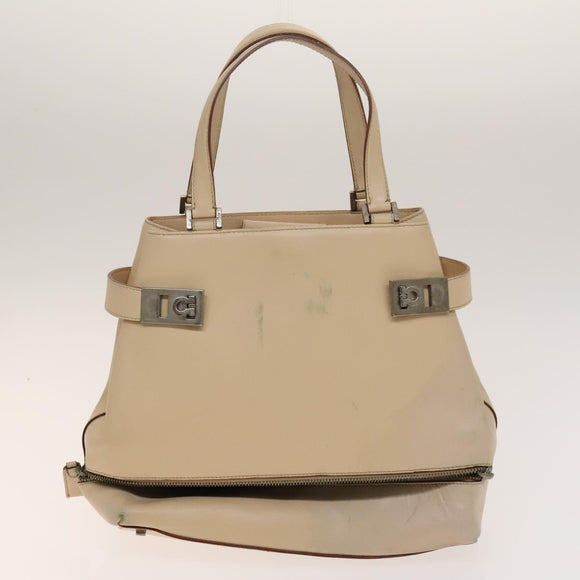 Salvatore Ferragamo Shoulder Bag Leather 2 Set Black Beige Auth gh541