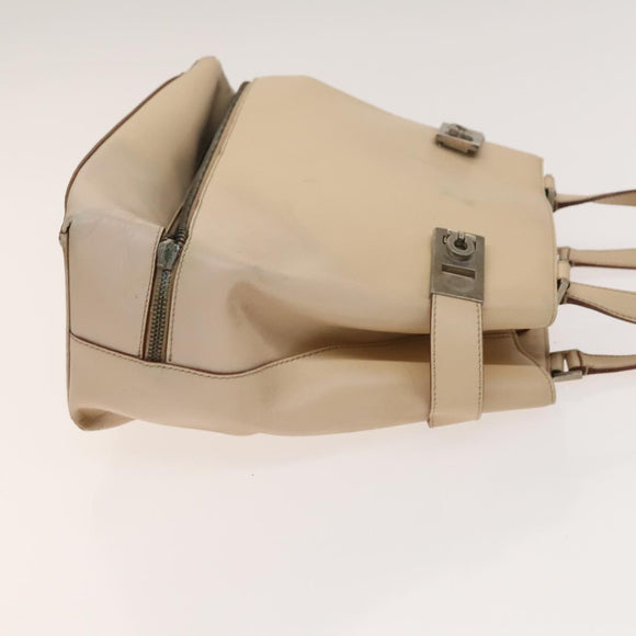 Salvatore Ferragamo Shoulder Bag Leather 2 Set Black Beige Auth gh541
