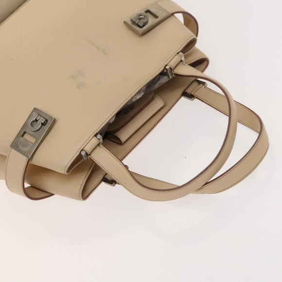 Salvatore Ferragamo Shoulder Bag Leather 2Set Black Beige Auth gh541