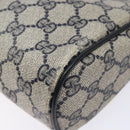 GUCCI GG Supreme Sherry Line Clutch Bag PVC Navy Gold 75 01 012 Auth gh543-10