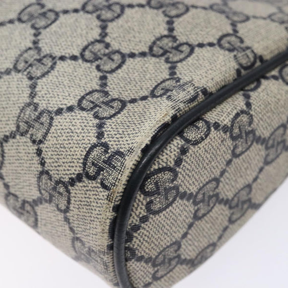 GUCCI GG Supreme Sherry Line Clutch Bag PVC Navy Gold 75 01 012 Auth gh543