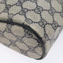 GUCCI GG Supreme Sherry Line Clutch Bag PVC Navy Gold 75 01 012 Auth gh543-11