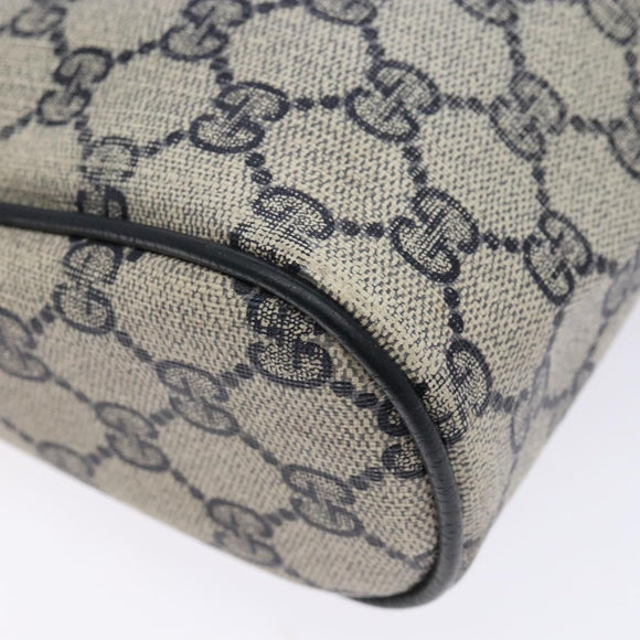 GUCCI GG Supreme Sherry Line Clutch Bag PVC Navy Gold 75 01 012 Auth gh543