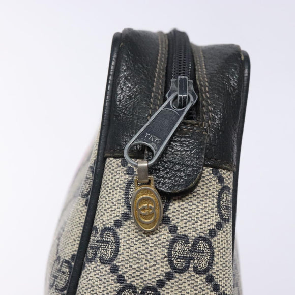 GUCCI GG Supreme Sherry Line Clutch Bag PVC Navy Gold 75 01 012 Auth gh543