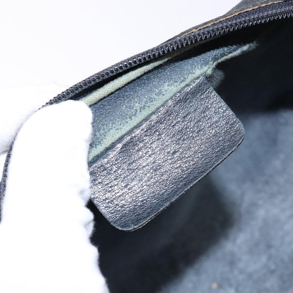 GUCCI GG Supreme Sherry Line Clutch Bag PVC Navy Gold 75 01 012 Auth gh543