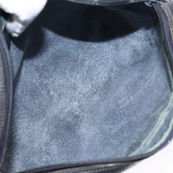 GUCCI GG Supreme Sherry Line Clutch Bag PVC Navy Gold 75 01 012 Auth gh543