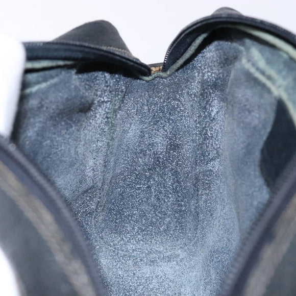 GUCCI GG Supreme Sherry Line Clutch Bag PVC Navy Gold 75 01 012 Auth gh543