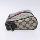 GUCCI GG Supreme Sherry Line Clutch Bag PVC Navy Gold 75 01 012 Auth gh543-5