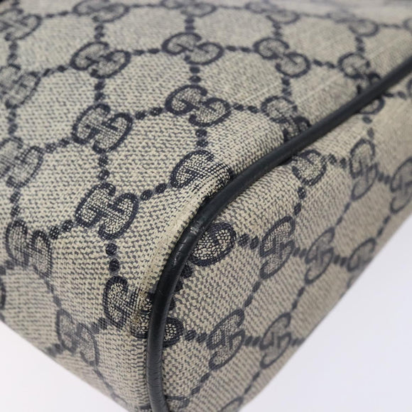 GUCCI GG Supreme Sherry Line Clutch Bag PVC Navy Gold 75 01 012 Auth gh543