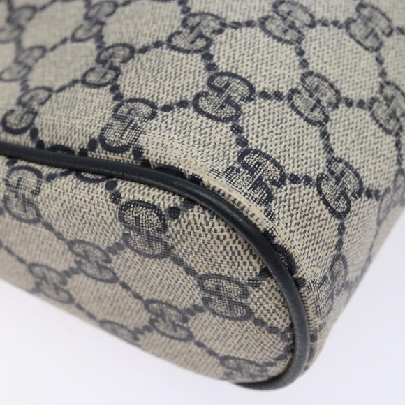 GUCCI GG Supreme Sherry Line Clutch Bag PVC Navy Gold 75 01 012 Auth gh543