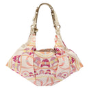 Salvatore Ferragamo Shoulder Bag Nylon Beige Gold Auth gh550-2