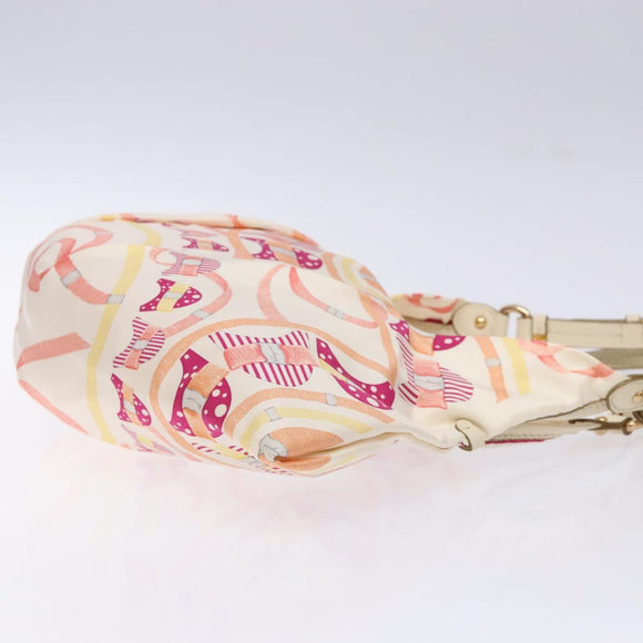 Salvatore Ferragamo Shoulder Bag Nylon Beige Gold Auth gh550