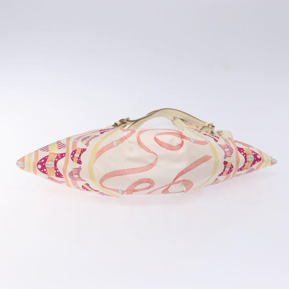 Salvatore Ferragamo Shoulder Bag Nylon Beige Gold Auth gh550