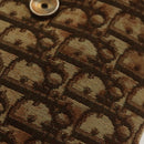 Christian Dior Trotter Canvas Chain Shoulder Bag Brown Gold Auth gh553-9