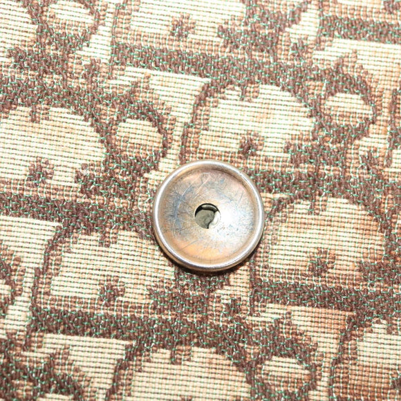 Christian Dior Trotter Canvas Chain Shoulder Bag Brown Gold Auth gh553