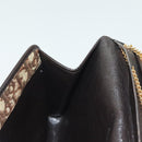 Christian Dior Trotter Canvas Chain Shoulder Bag Brown Gold Auth gh553-21