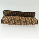 Christian Dior Trotter Canvas Chain Shoulder Bag Brown Gold Auth gh553-5