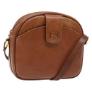 Burberrys Shoulder Bag Leather Brown Gold Auth gh556-1