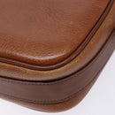 Burberrys Shoulder Bag Leather Brown Gold Auth gh556-9