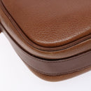 Burberrys Shoulder Bag Leather Brown Gold Auth gh556-16