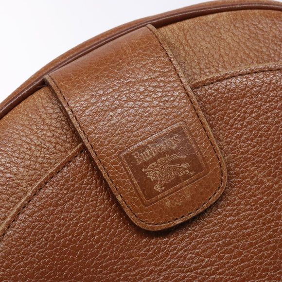 Burberrys Shoulder Bag Leather Brown Gold Auth gh556